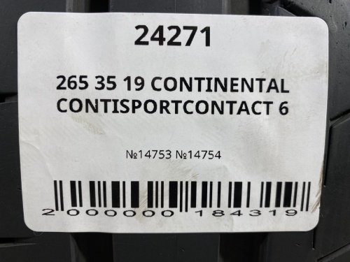 265 35 19 CONTINENTAL CONTISPORTCONTACT 6