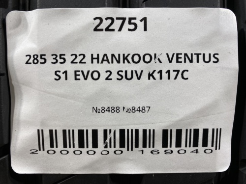 285 35 22 HANKOOK VENTUS S1 EVO 2 SUV K117C