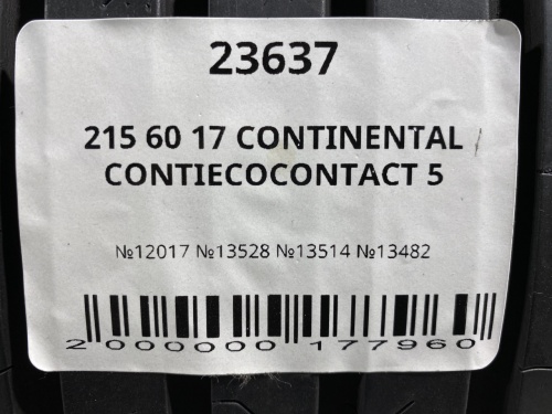 215 60 17 CONTINENTAL CONTIECOCONTACT 5