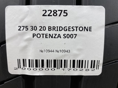 275 30 20 BRIDGESTONE POTENZA S007