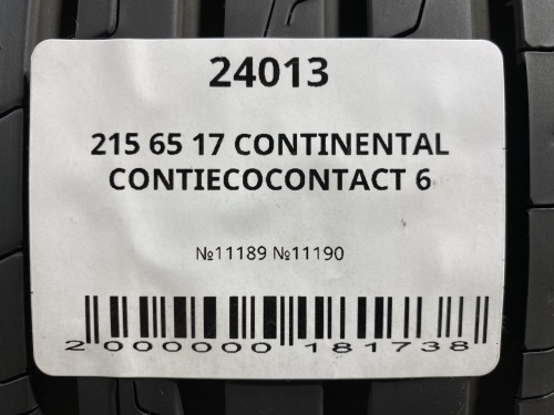 215 65 17 CONTINENTAL CONTIECOCONTACT 6