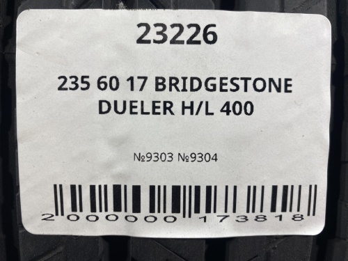 235 60 17 BRIDGESTONE DUELER H/L 400