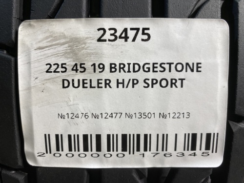 225 45 19 BRIDGESTONE DUELER H/P SPORT