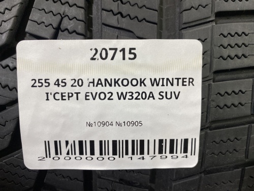 255 45 20 HANKOOK WINTER I'CEPT EVO2 W320A SUV