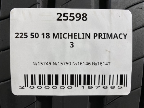225 50 18 MICHELIN PRIMACY 3