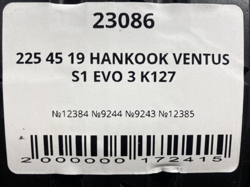 225 45 19 HANKOOK VENTUS S1 EVO 3 K127