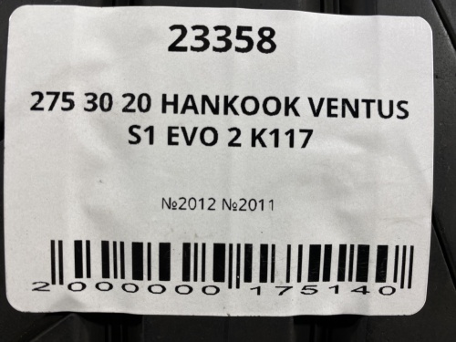 275 30 20 HANKOOK VENTUS S1 EVO 2 K117