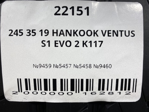245 35 19 HANKOOK VENTUS S1 EVO 2 K117