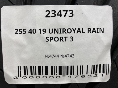 255 40 19 UNIROYAL RAIN SPORT 3