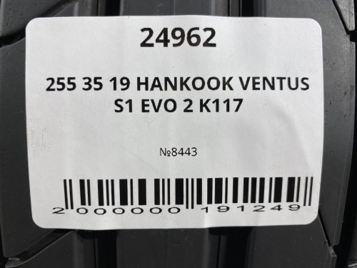 255 35 19 HANKOOK VENTUS S1 EVO 2 K117