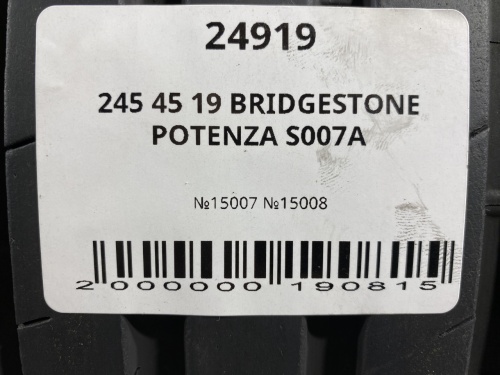 245 45 19 BRIDGESTONE POTENZA S007A