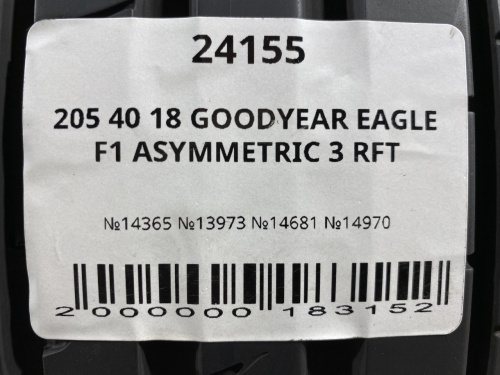 205 40 18 GOODYEAR EAGLE F1 ASYMMETRIC 3 RFT