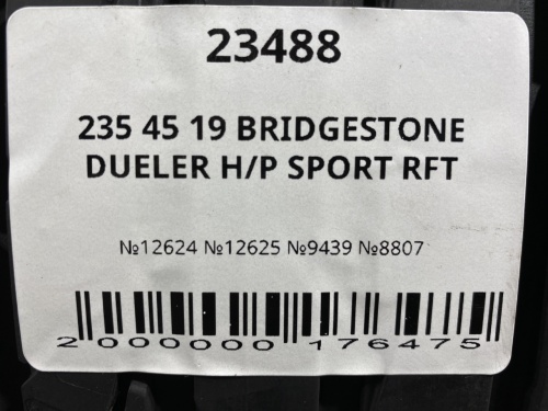 235 45 19 BRIDGESTONE DUELER H/P SPORT RFT