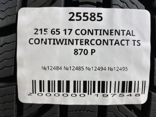 215 65 17 CONTINENTAL CONTIWINTERCONTACT TS 870 P
