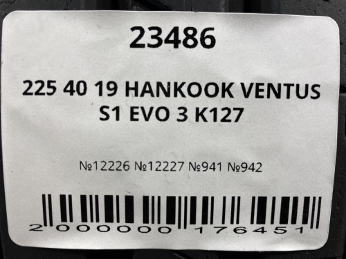 225 40 19 HANKOOK VENTUS S1 EVO 3 K127
