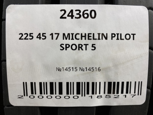 225 45 17 MICHELIN PILOT SPORT 5