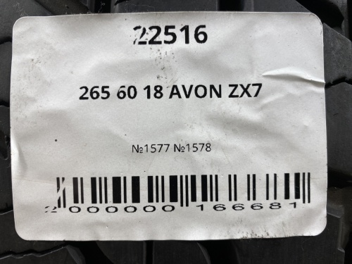 265 60 18 AVON ZX7