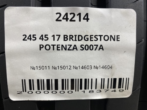 245 45 17 BRIDGESTONE POTENZA S007A