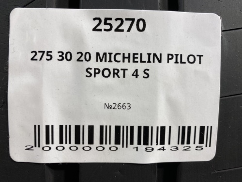275 30 20 MICHELIN PILOT SPORT 4 S