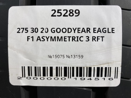 275 30 20 GOODYEAR EAGLE F1 ASYMMETRIC 3 RFT