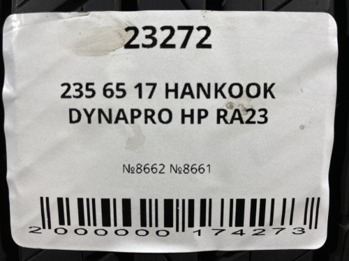 235 65 17 HANKOOK DYNAPRO HP RA23