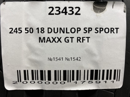 245 50 18 DUNLOP SP SPORT MAXX GT RFT