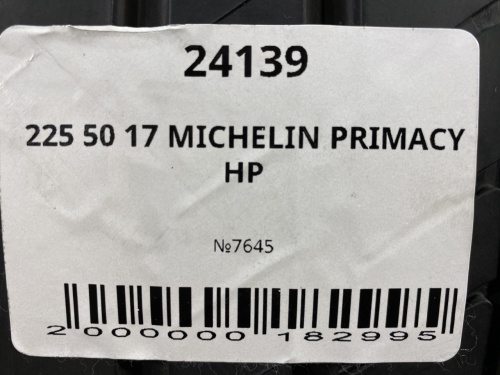 225 50 17 MICHELIN PRIMACY HP