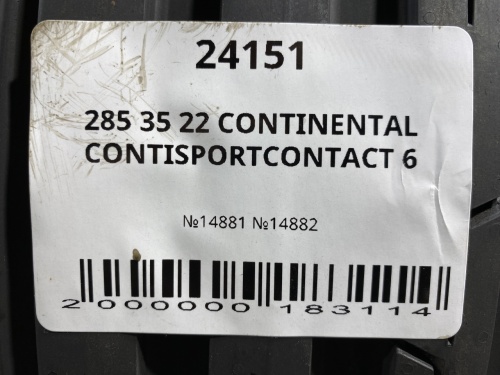 285 35 22 CONTINENTAL CONTISPORTCONTACT 6