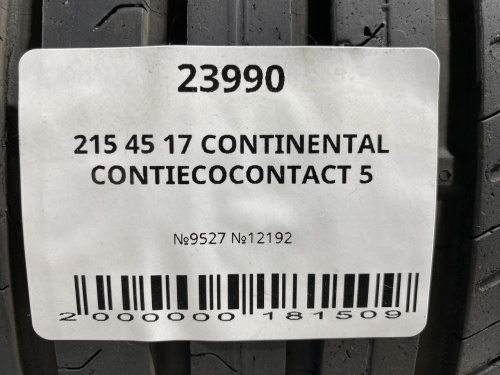 215 45 17 CONTINENTAL CONTIECOCONTACT 5