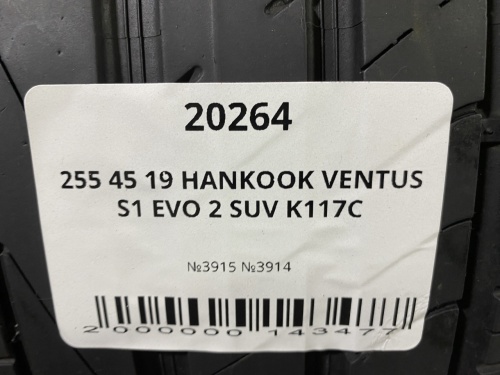 255 45 19 HANKOOK VENTUS S1 EVO 2 SUV K117C