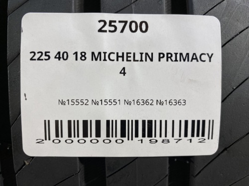 225 40 18 MICHELIN PRIMACY 4
