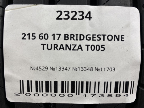 215 60 17 BRIDGESTONE TURANZA T005