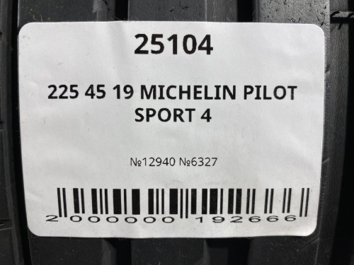 225 45 19 MICHELIN PILOT SPORT 4
