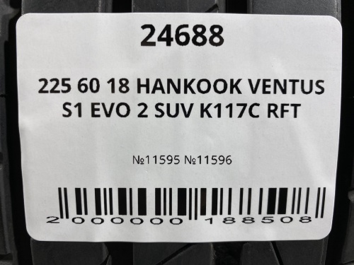 225 60 18 HANKOOK VENTUS S1 EVO 2 SUV K117C RFT