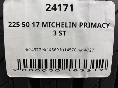 225 50 17 MICHELIN PRIMACY 3 ST