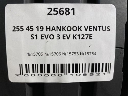 255 45 19 HANKOOK VENTUS S1 EVO 3 EV K127E
