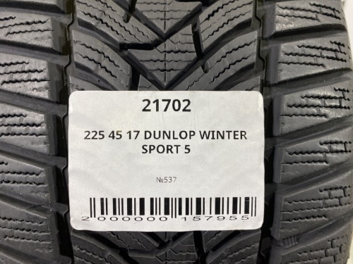 225 45 17 DUNLOP WINTER SPORT 5