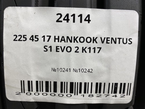 225 45 17 HANKOOK VENTUS S1 EVO 2 K117