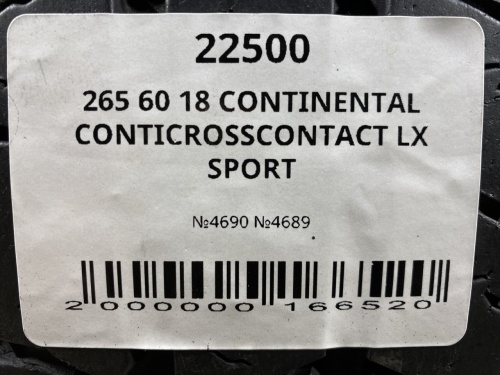265 60 18 CONTINENTAL CONTICROSSCONTACT LX SPORT