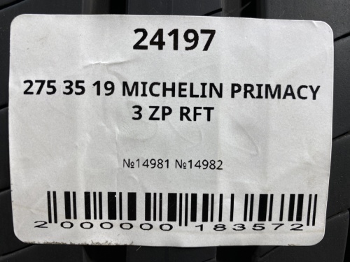 275 35 19 MICHELIN PRIMACY 3 ZP RFT