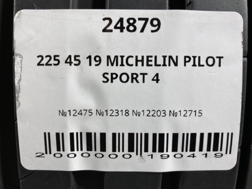 225 45 19 MICHELIN PILOT SPORT 4