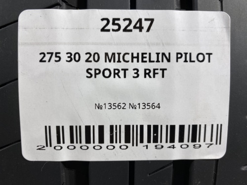 275 30 20 MICHELIN PILOT SPORT 3 RFT