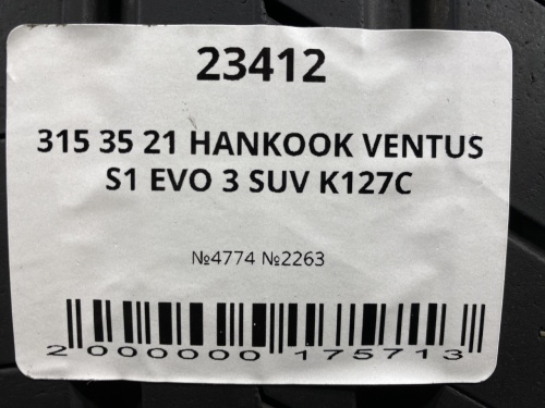 315 35 21 HANKOOK VENTUS S1 EVO 3 SUV K127C