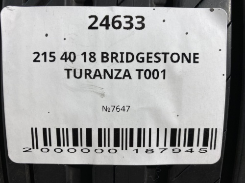 215 40 18 BRIDGESTONE TURANZA T001