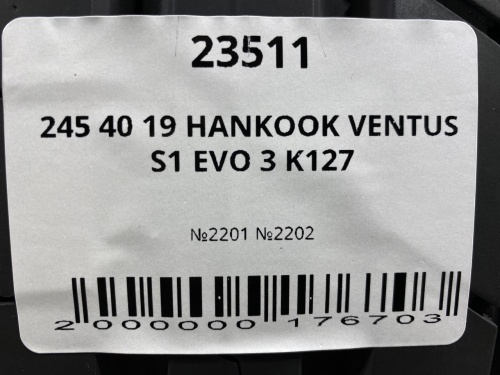 245 40 19 HANKOOK VENTUS S1 EVO 3 K127