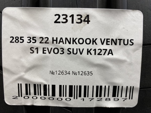 285 35 22 HANKOOK VENTUS S1 EVO3 SUV K127A