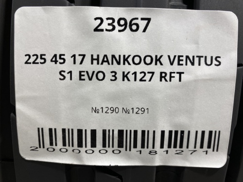 225 45 17 HANKOOK VENTUS S1 EVO 3 K127 RFT