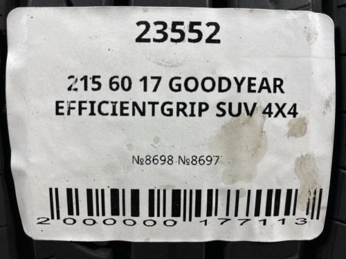 215 60 17 GOODYEAR EFFICIENTGRIP SUV 4X4