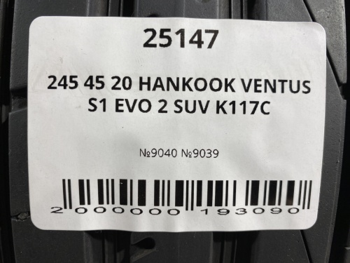 245 45 20 HANKOOK VENTUS S1 EVO 2 SUV K117C