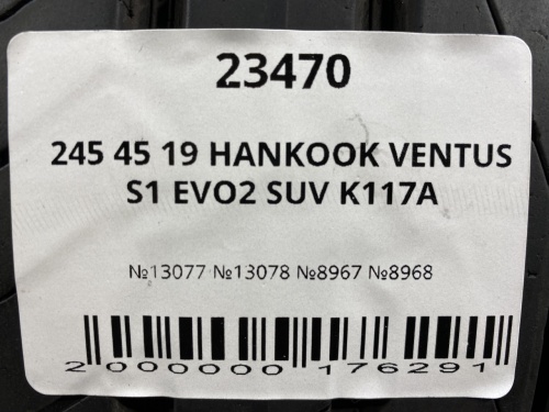 245 45 19 HANKOOK VENTUS S1 EVO2 SUV K117A